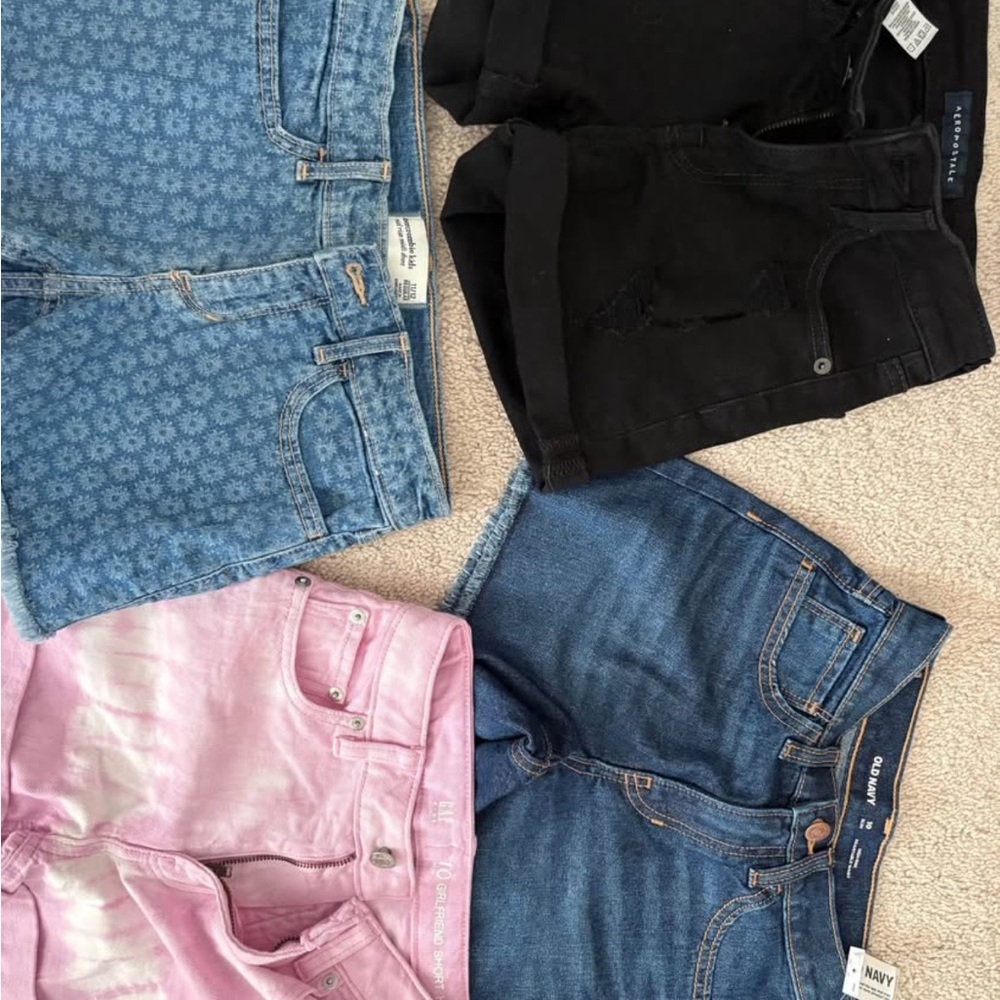 Abercrombie Kids Denim and Black Shorts Set